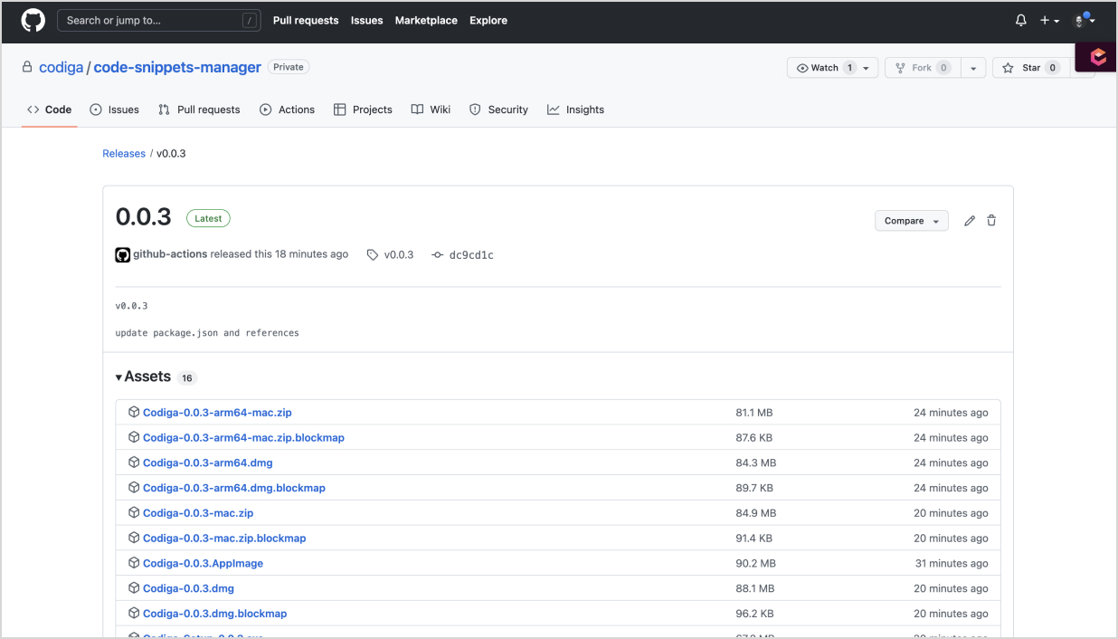 Codiga appstore github repository releases