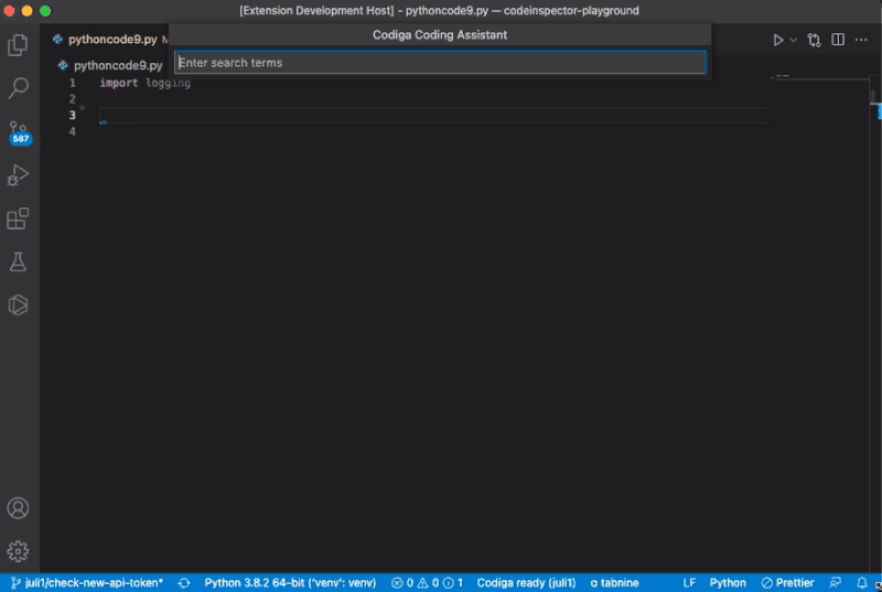 Use a code snippet in VS Code