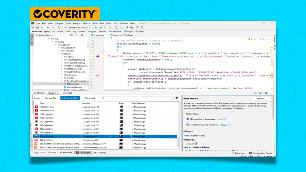 Coverity Code ool screenshot