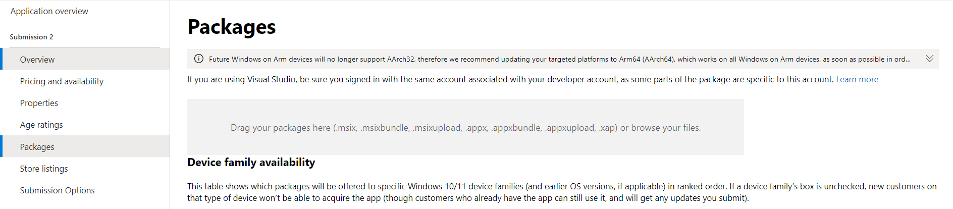 Microsoft app upload