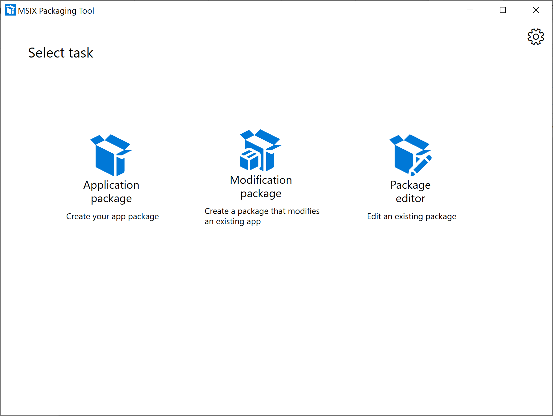 MSIX Packaging tool landing