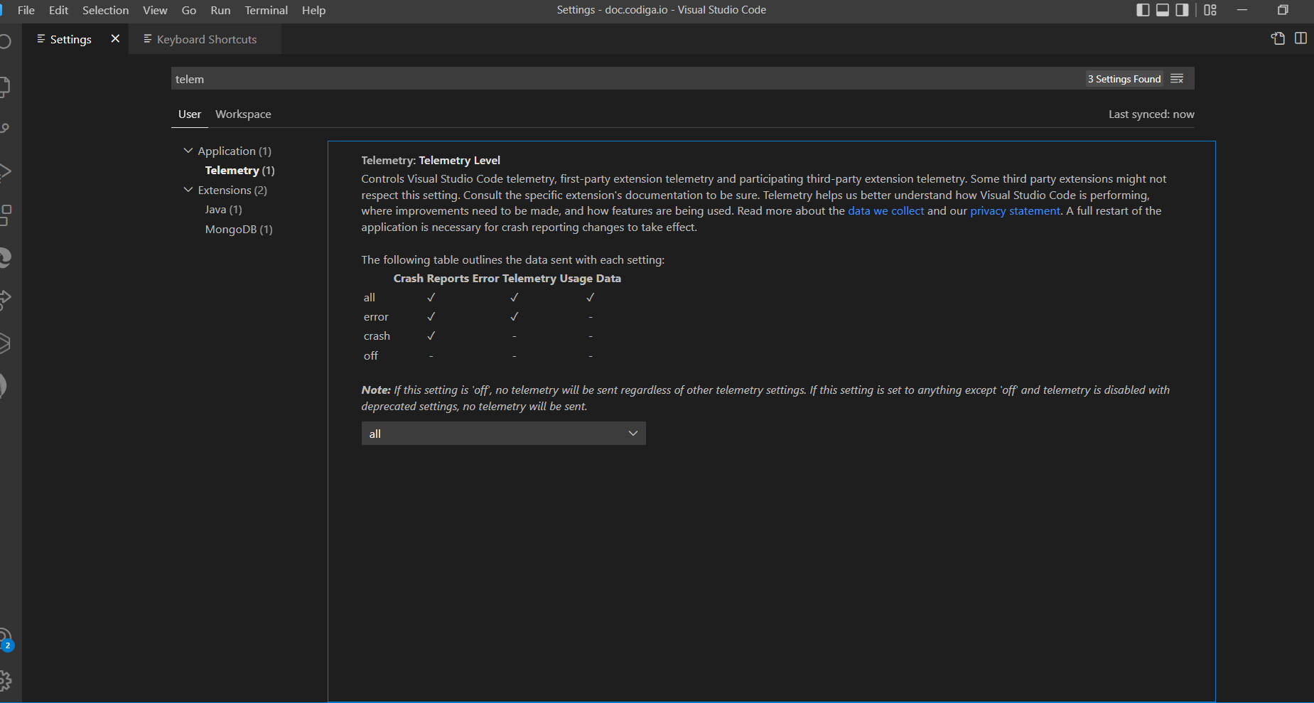 VSCODE TELEMETRY